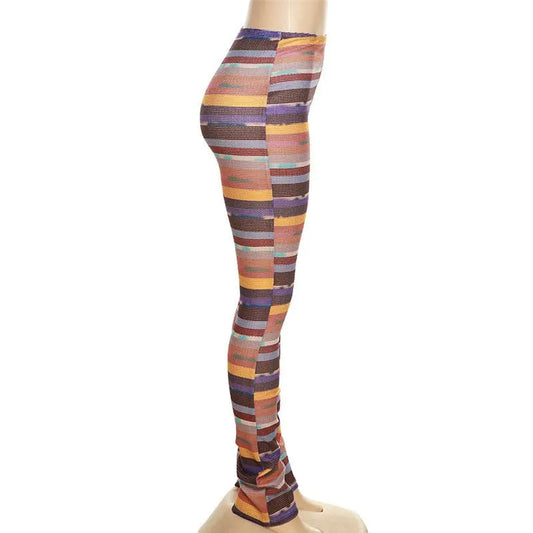 Ladies Knitted Striped Pants - Kia Day Design