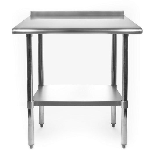 Heavy Duty 30 x 24 inch Stainless Steel Prep Work Table with Backsplash - - Kitchen > Utility Tables & Workbenches