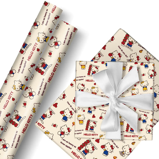 2 Rolls EYQQM Kitty Wrapping Paper - - wrapping paper