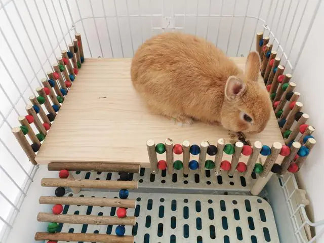 Pet Rabbit Nest Solid Wood Fence Wooden Branch Kia Day Design