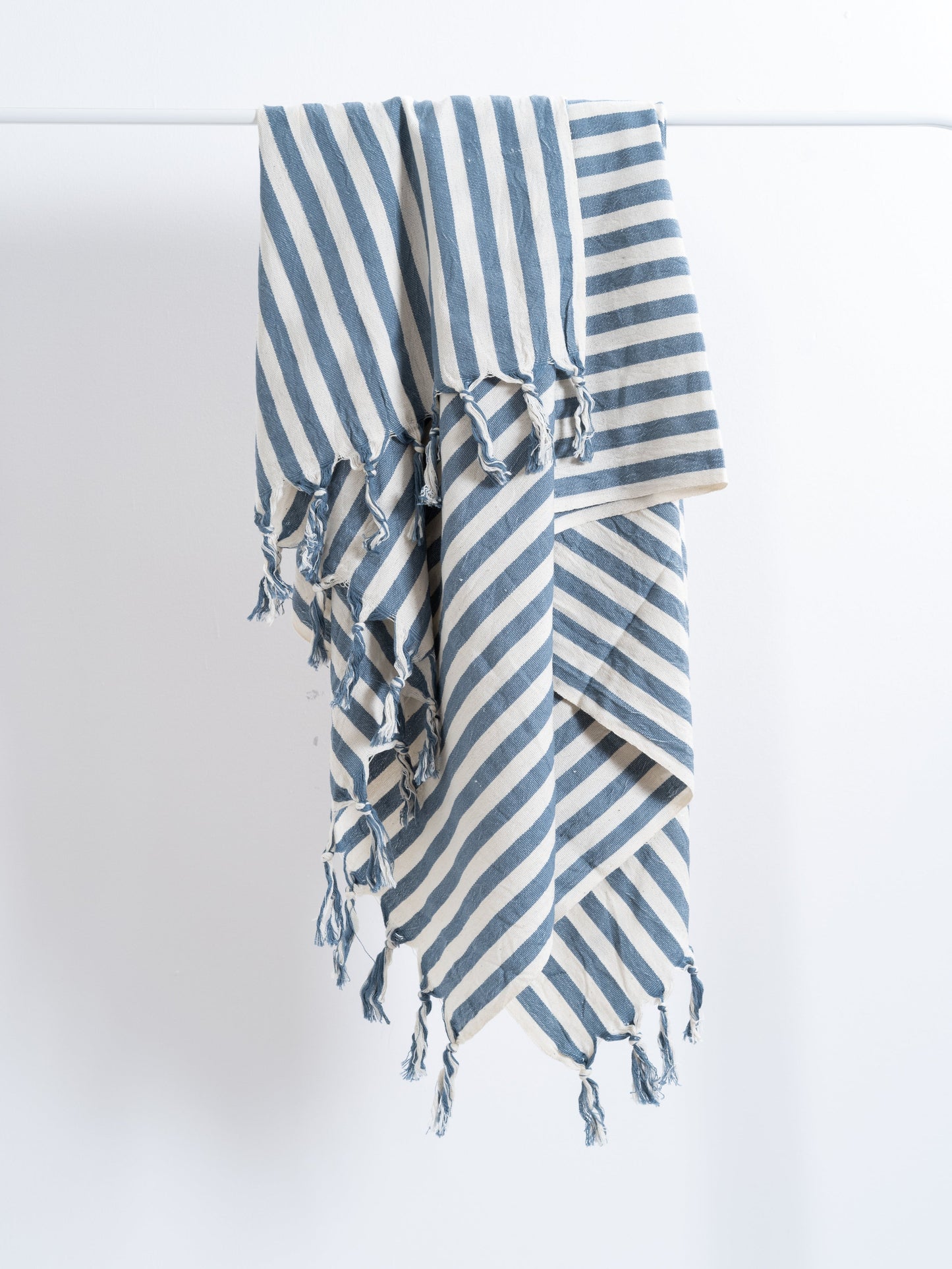 Girit Blue Cotton Linen Towel - - Towels