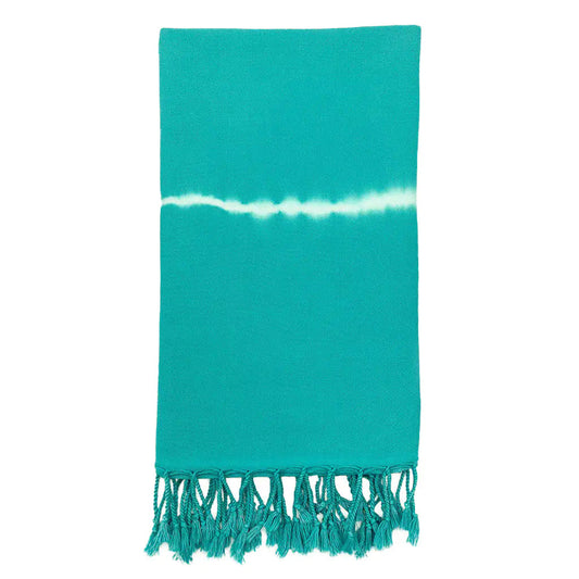 Teal Tie Dye Turkish Towel - - towel