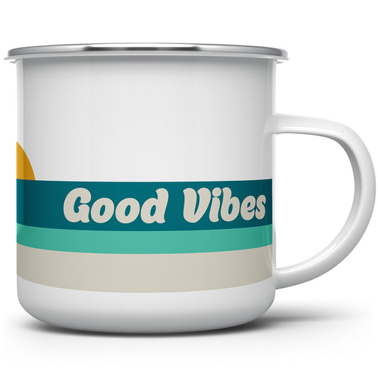 Good Vibes Retro Enamel Camp Mug - - Mug