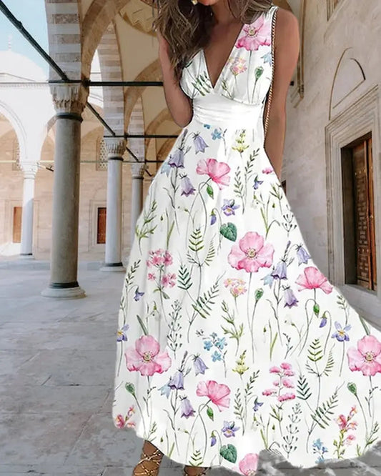 Ladies Floral Summer Long Dress - Kia Day Design