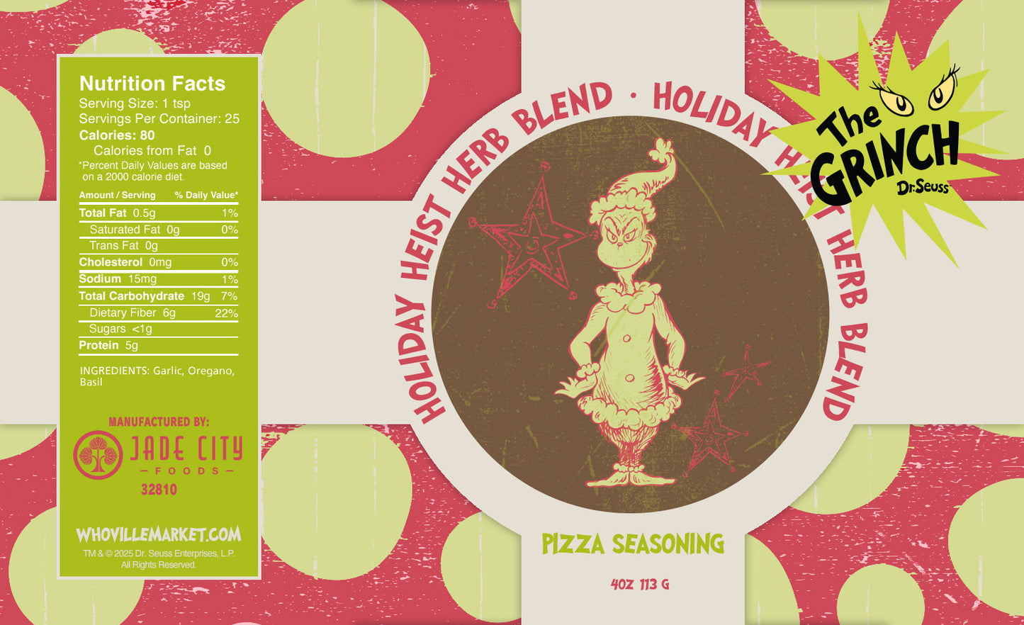 Grinch Holiday Heist Herb Blend : Pizza Seasoning - - Seasoning