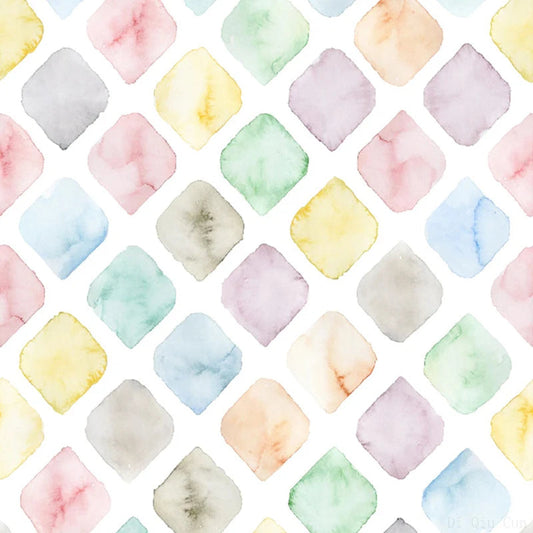 Geometric Watercolor Square Lattice Peel and Stick Wallpaper Kia Day Design