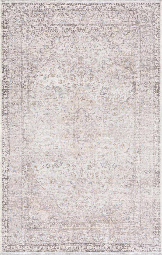 Cream Holi-2301 Washable Area Rug - - Rugs