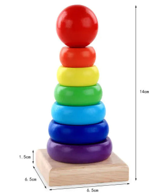 Wooden Rainbow Stacking Toy - n a - Toy