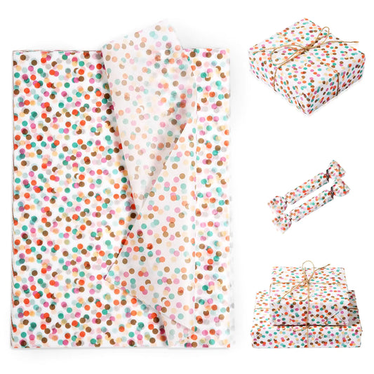 30-piece Polka Dot Tissue Paper Set - - wrapping paper