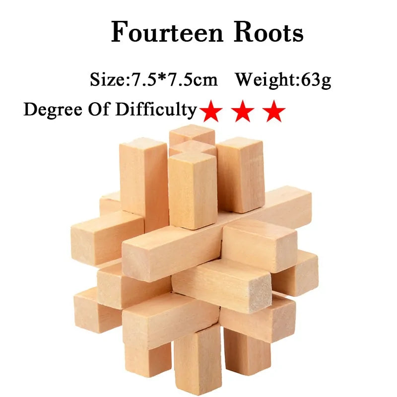 3D Wooden Brain Teaser Game - Kia Day Design