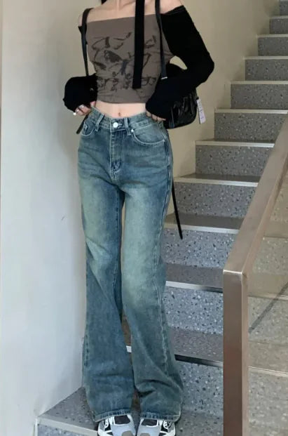Retro Straight Jeans - - Women's Fashion - Women's Clothing - Bottoms - Jeans