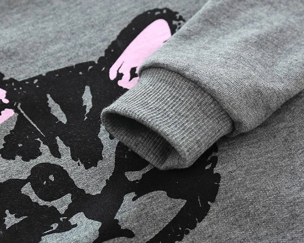 Long Sleeve Cats Print Tracksuit Kia Day Design