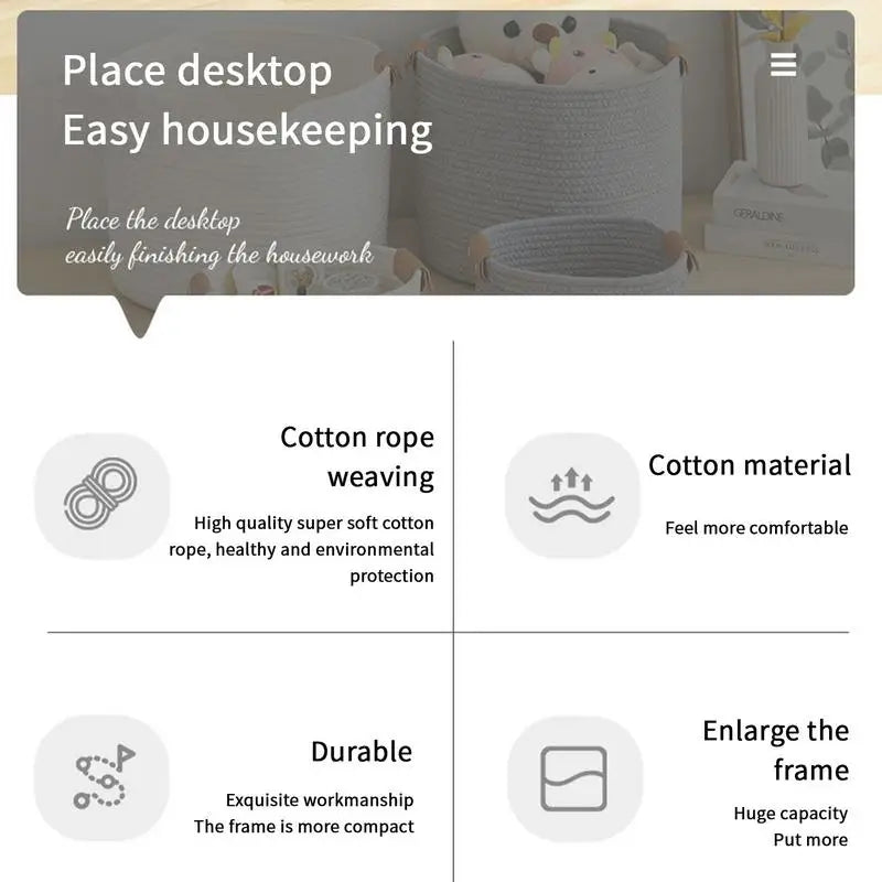 Cotton Rope Storage Basket Kia Day Design