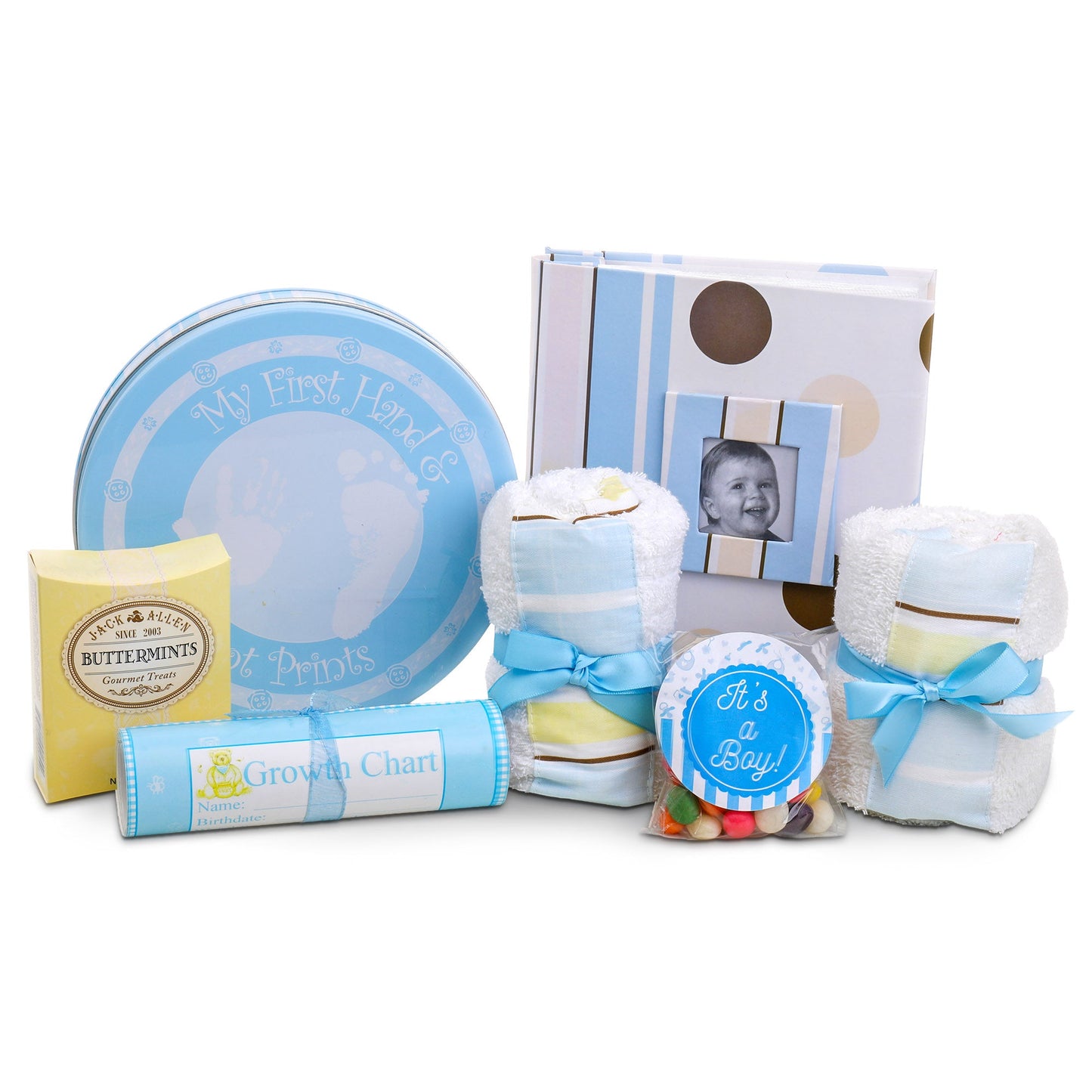 Welcome to the World Baby Boy Gift Basket - - Gift Baskets