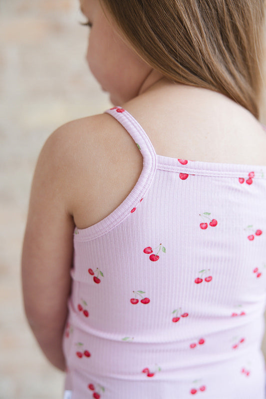 Cherry ribbed - Bamboo Tank - - top