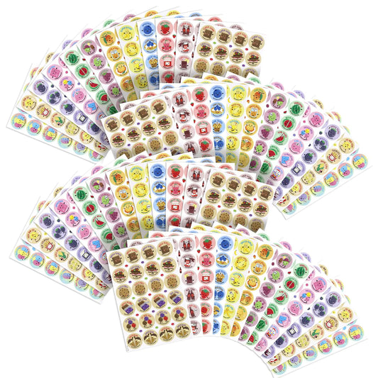 VKPI 1152 Pieces Fruits and Foods Scratch and Sniff Stickers 12 Different Scents - - stickers