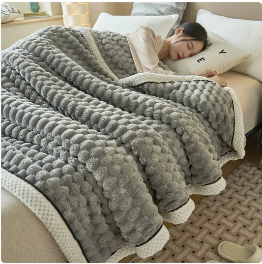 Winter Coral Flannel Thermal Blanket Kia Day Design