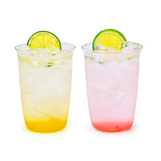 Koythin 2 Piece Clear Vintage Glasses - - drinkware