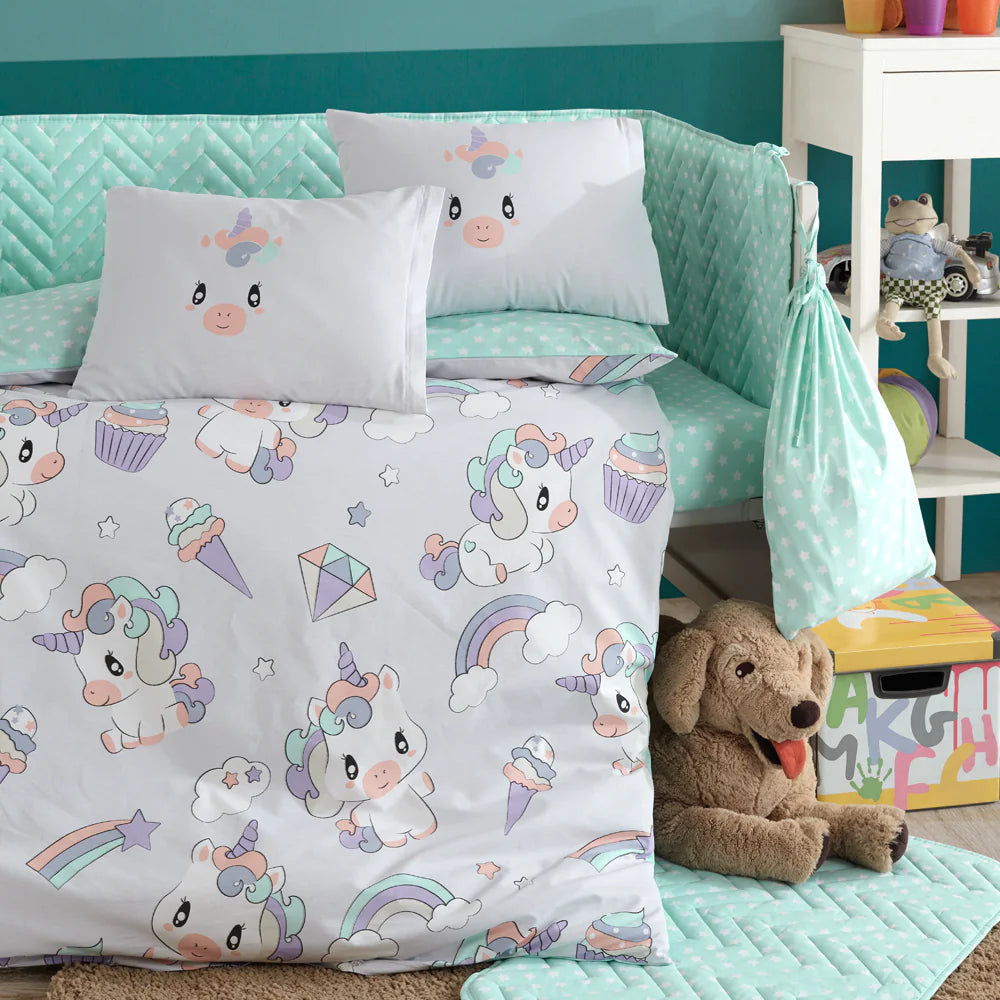 Hobby Mila Gray Baby Duvet Cover Set Kia Day Design