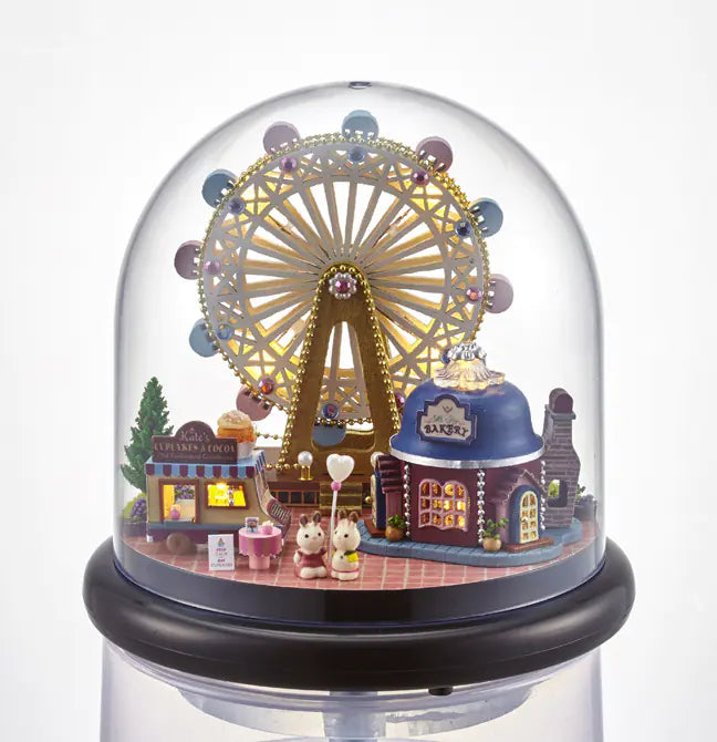 Mini House Ferris Wheel Building Toy with Lights - - building toy