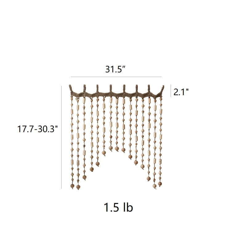 Wood Beaded Door Curtain - -