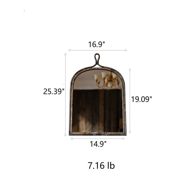 Antique Style Dark Iron Mirror - -