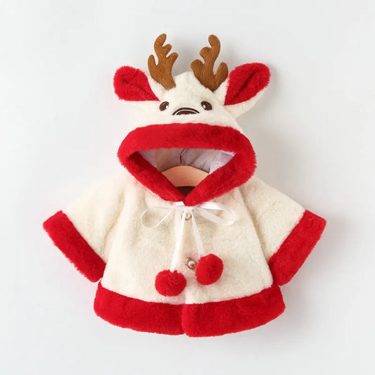 4 Colors Cute Christmas Elk Plush Baby Jacket Kia Day Design