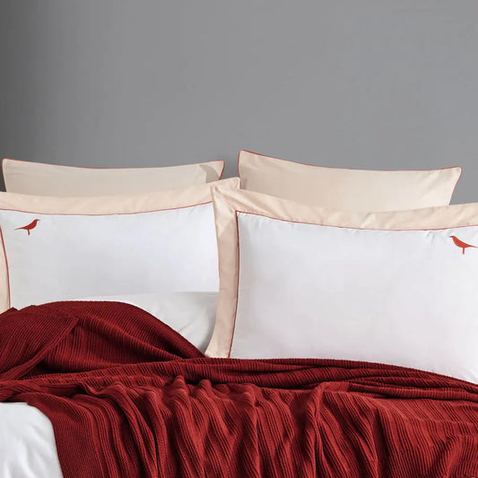 Hobby Double New Fancy Blanket Set - Bordeaux Kia Day Design