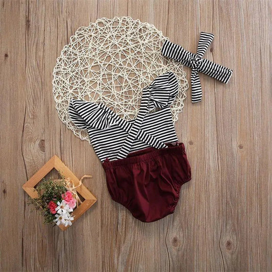 Baby Striped Romper Set Kia Day Design