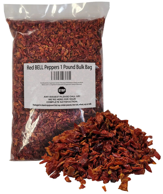 Crushed and Dried Red BELL Peppers 1 Pound Bulk Bag - Kia Day Design