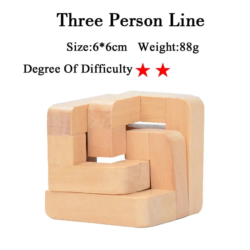 3D Wooden Brain Teaser Game - Kia Day Design