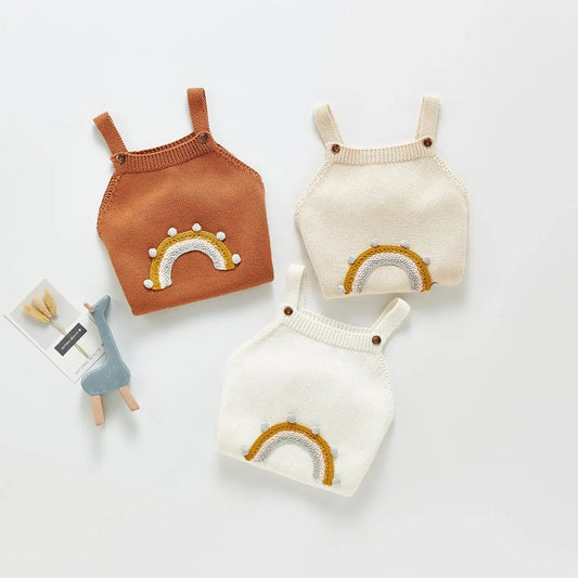 Baby-Girl Baby Knitted Sleeveless Onesie