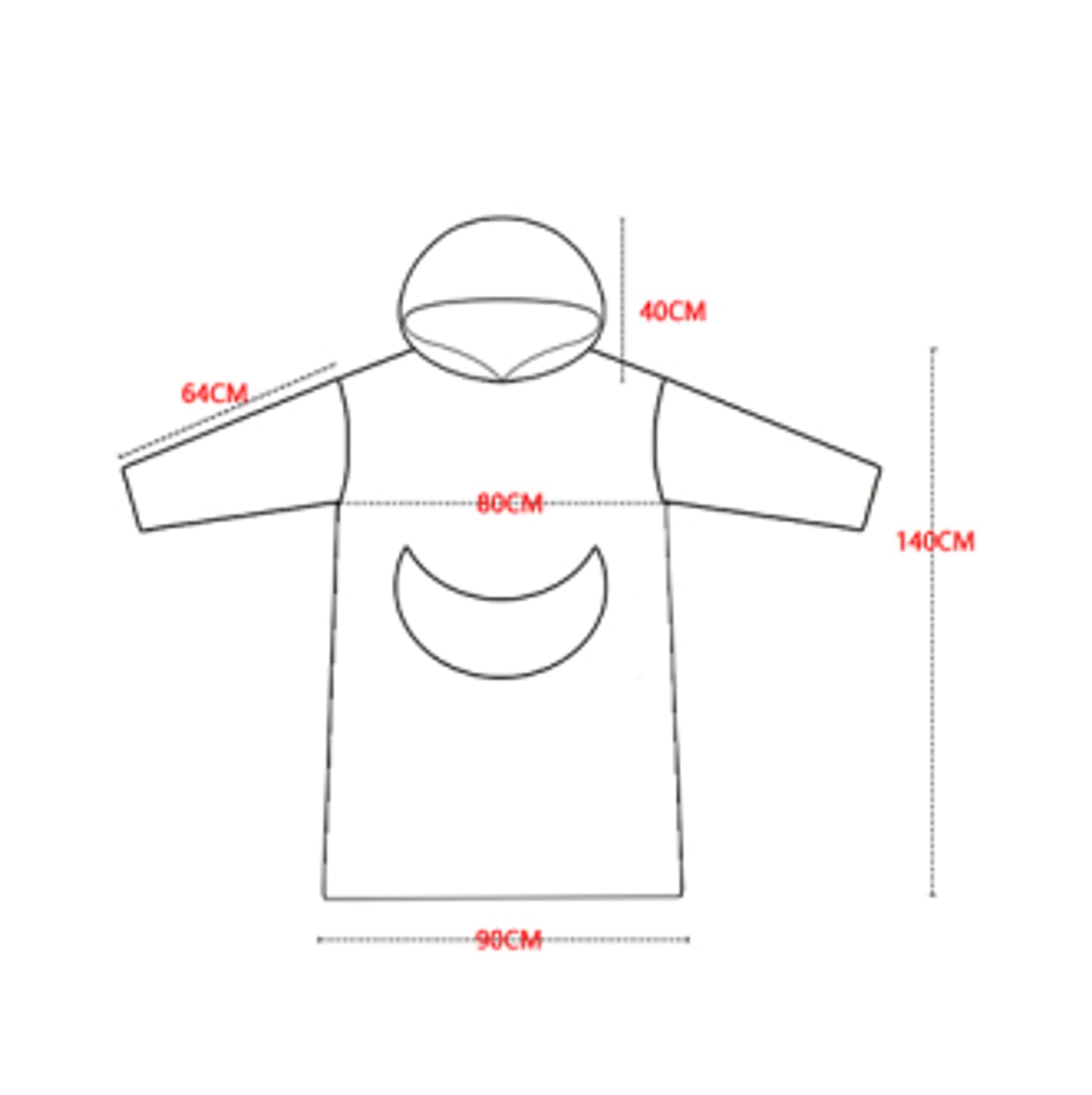 Oversized Long Blanket Hoodie Fleece - Kia Day Design