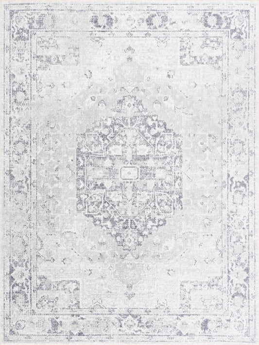 Akram Cream & Antrasit Washable Area Rug - - Rugs