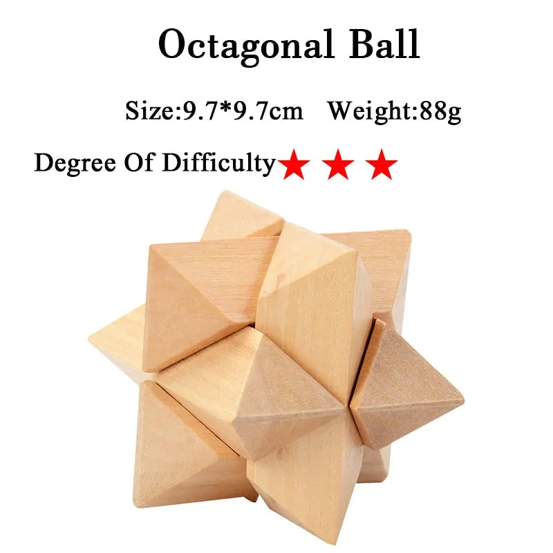 3D Wooden Brain Teaser Game - Kia Day Design