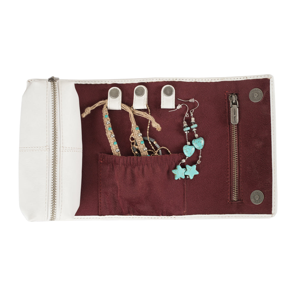 Handtooled Canyon Jewellery Case - Ivory Dust- Myra USA- {{Product type}}