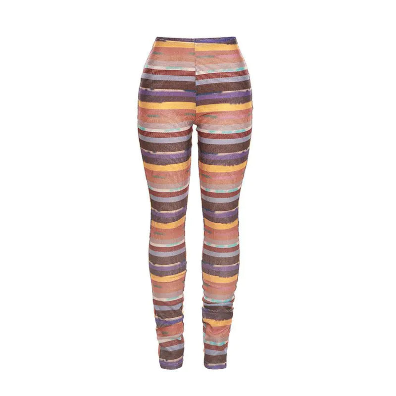 Ladies Knitted Striped Pants - Kia Day Design