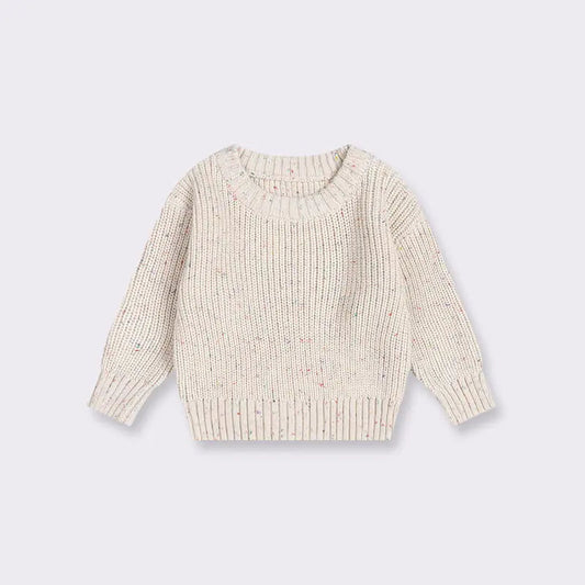 Loose Knitted Childrens Sweater - Beige 100cm - sweater