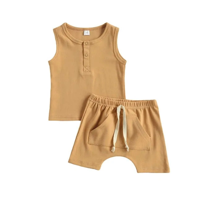 Babies Summer Tank and Shorts Set - Kia Day Design