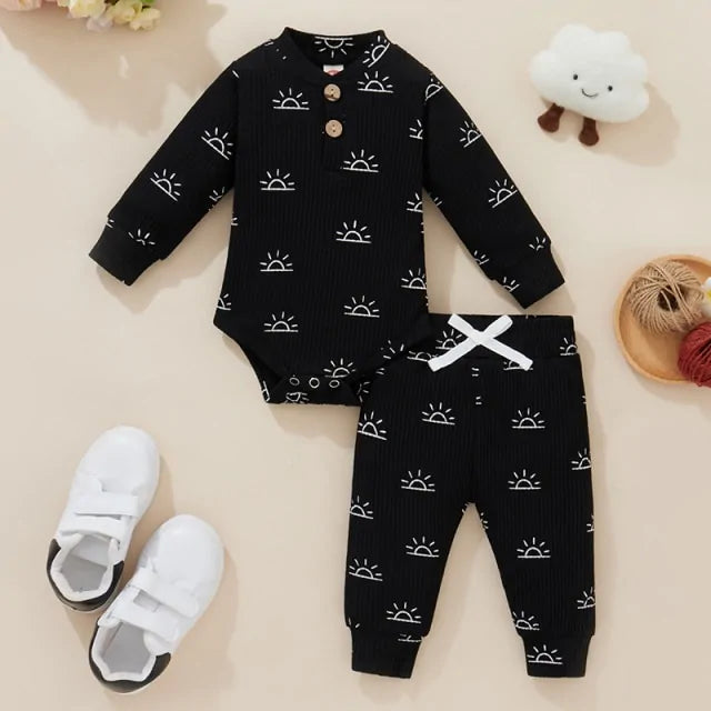 Newborn Baby Bodysuits + Elastic Pants Kia Day Design