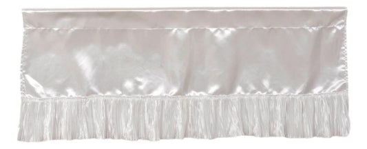 Tache Satin Ruffle Sweet Victorian Window Curtain Tailored Valance 18x52" White - - Valance