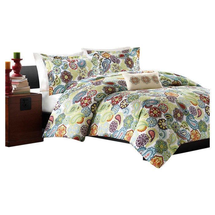 King size Multi Color Paisley 4 Piece Bed Bag Comforter Set- HomePacific- {{Product type}}