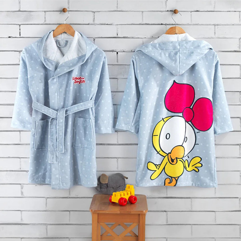 Hobby Lemon and Olive - Lemon Gray Licensed Childrens Bathrobe - Kia Day Design