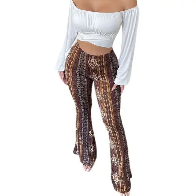 Elastic High Waist Pants For Women - Kia Day Design