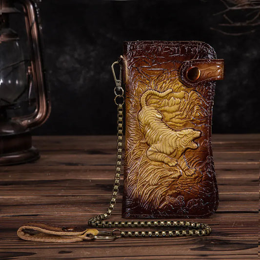 Genuine Leather Dragon-Tiger Wallet Kia Day Design