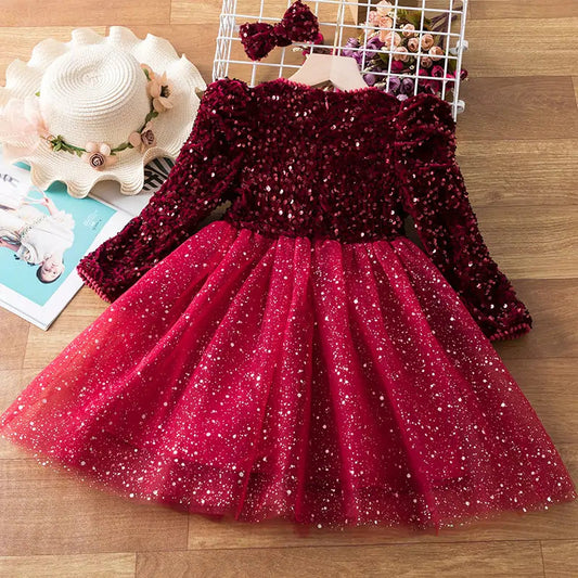 Spring Sequins Dress Kids Kia Day Design