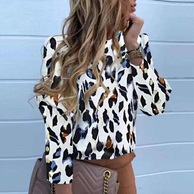 Vintage O-Neck Work Blouse - Kia Day Design