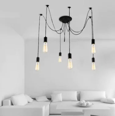 Vintage Nordic Spider Pendant Lights - 6 Heads - Lighting