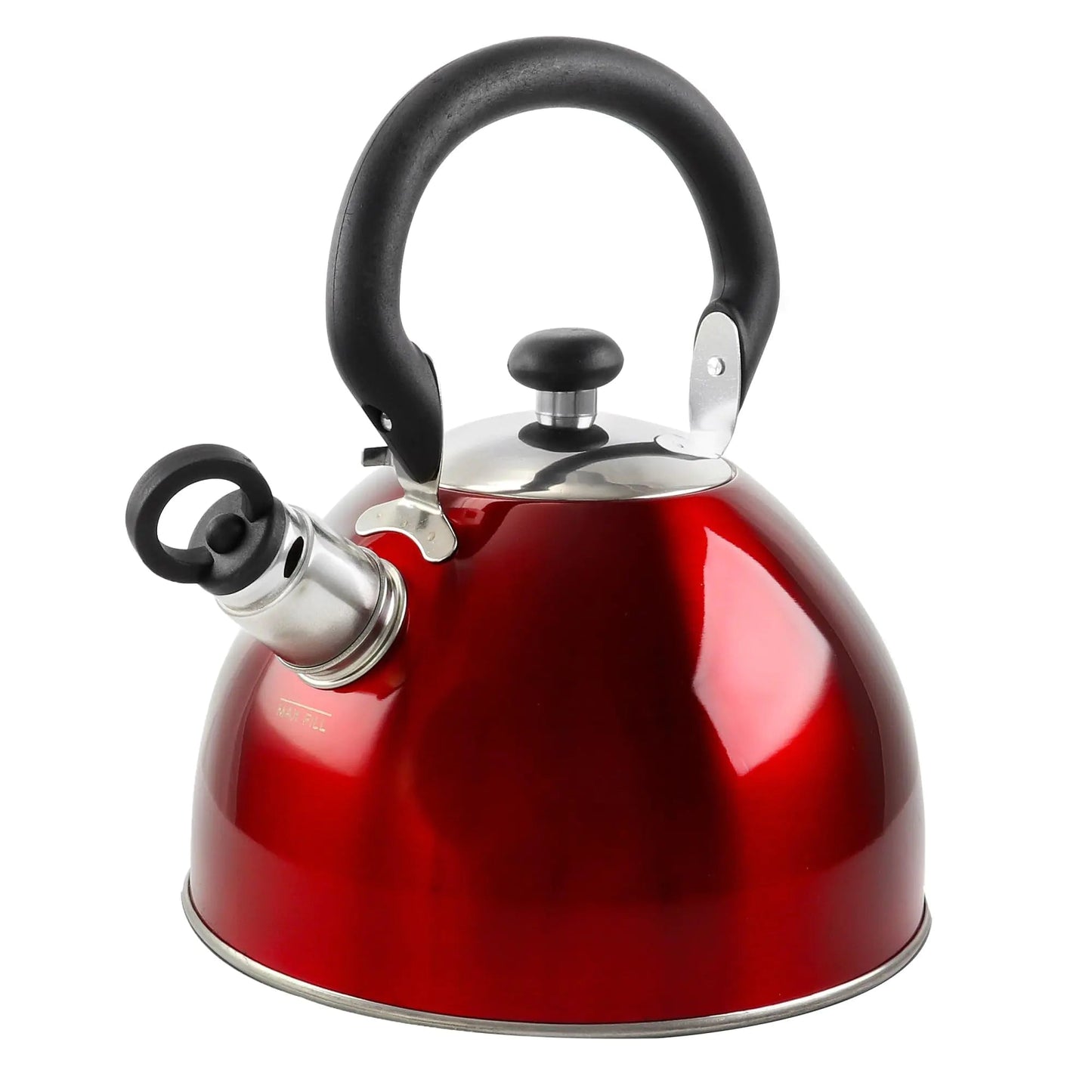 Mr. Coffee Red Morbern 1.8 Quart Stainless Steel Whistling Tea Kettle - - kettle
