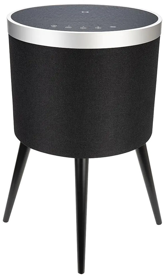 Smart Sound Black Charging Bluetooth Speaker Coffee End Table with TWS Tempered Glass - Kia Day Design